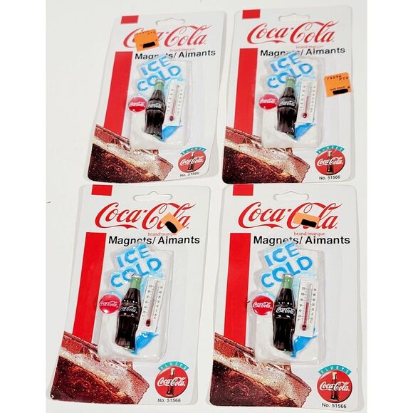 4 Vintage Coca Cola Button Fridge "Ice Code" Themostate Magnet NOS 1995 No.51566 - Picture 4 of 12